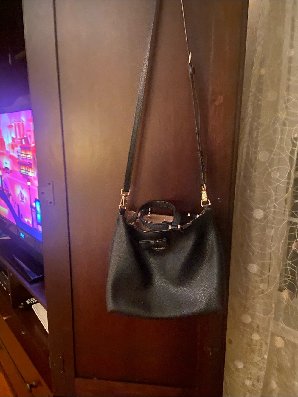 kate spade Black Pebbled Leather Convertible Shoulder Bag